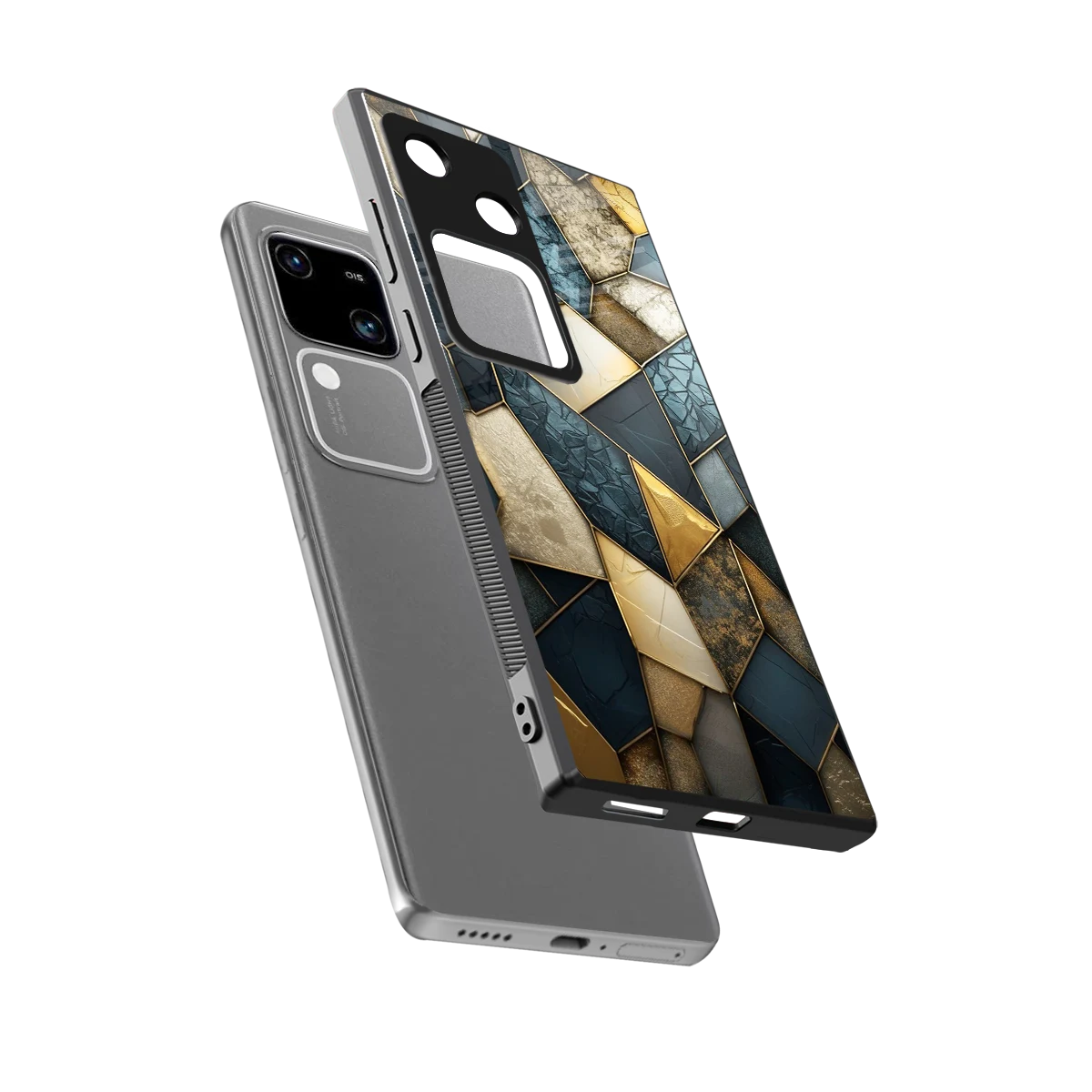 Celestial Stone sleek vivo v30 cover with tempered glass back and TPU edges