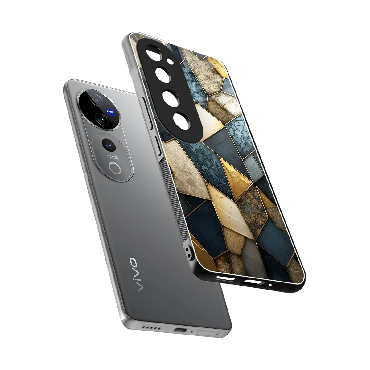 Celestial Stone sleek vivo v40 pro cover with tempered glass back and TPU edges