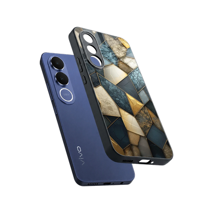 Celestial Stone sleek vivo v70 fe cover with tempered glass back and TPU edges