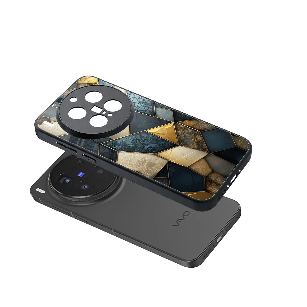 Celestial Stone sleek vivo x300 pro cover with tempered glass back and TPU edges