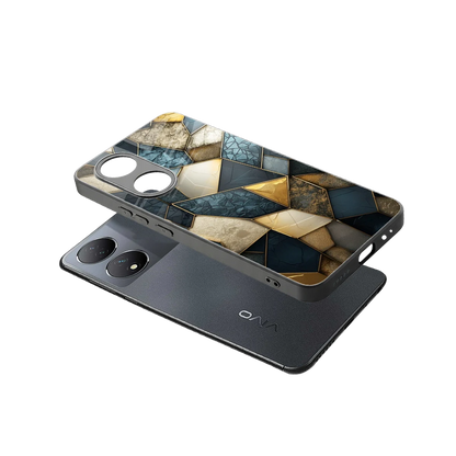 Celestial Stone sleek Vivo-y100 cover with tempered glass back and TPU edges