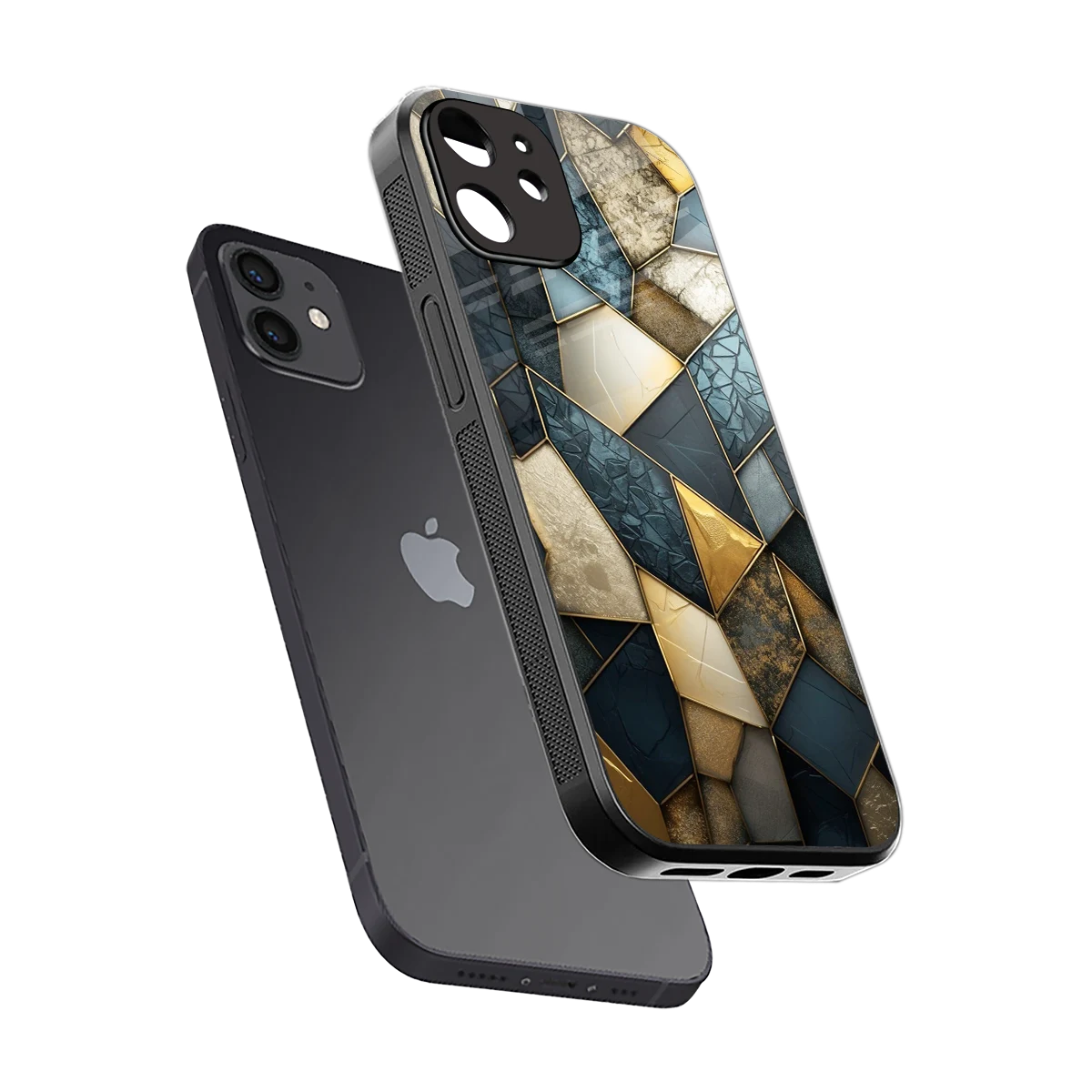 Celestial Stone sleek iphone 12 cover with tempered glass back and TPU edges
