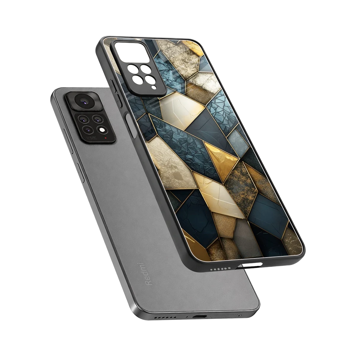Celestial Stone sleek redmi note 11 pro cover with tempered glass back and TPU edges