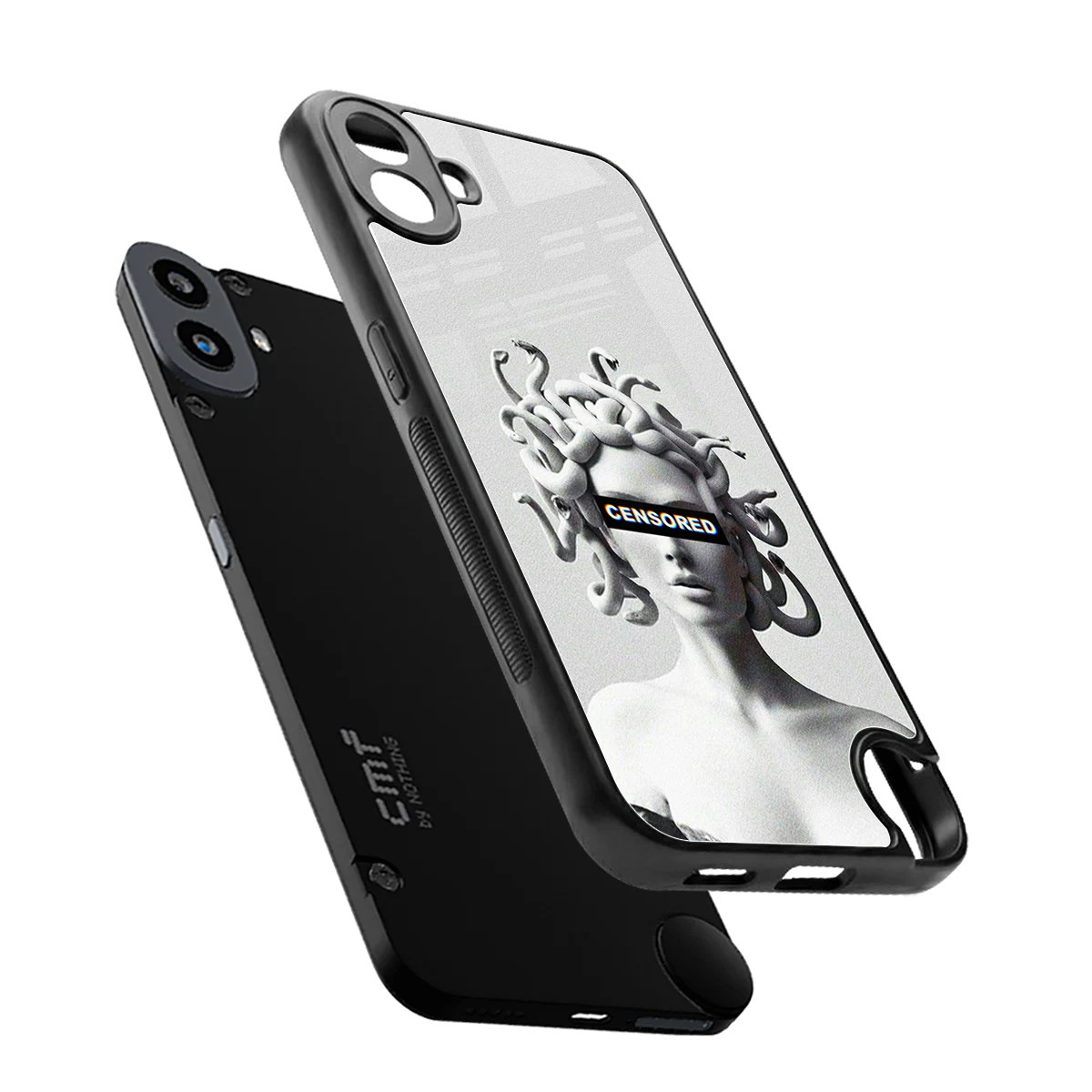 Censored sleek cmf nothing phone 1 cover with tempered glass back and TPU edges