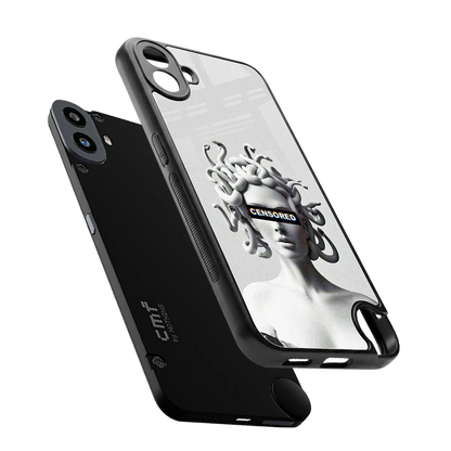 Censored sleek cmf nothing phone 1 cover with tempered glass back and TPU edges