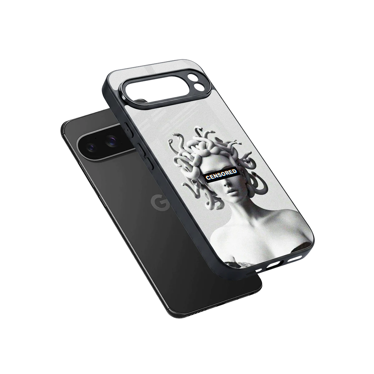 Censored sleek google pixel 10 pro xl cover with tempered glass back and TPU edges