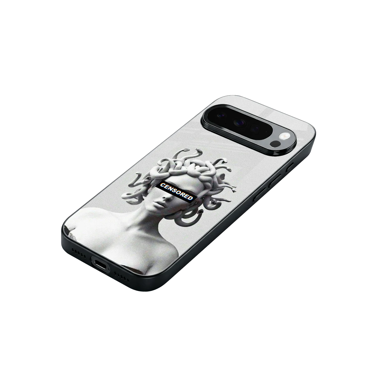 Censored stylish phone case for google pixel 10 pro xl | glossy glass and slim fit