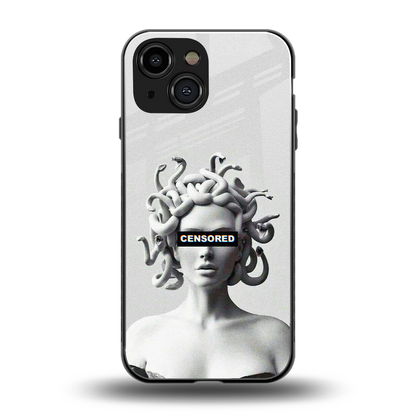 Censored back phone cover | glass case for iphone 13 mini