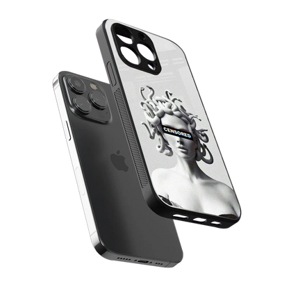 Censored sleek iphone 11 pro max cover with tempered glass back and TPU edges