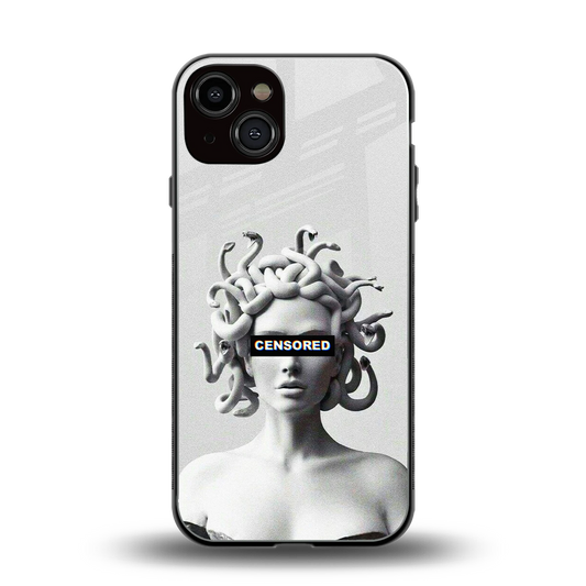 Censored back phone cover | glass case for iphone 13