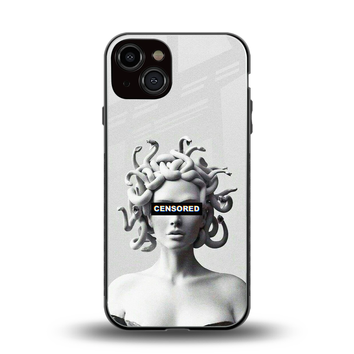 Censored back phone cover | glass case for iphone 14