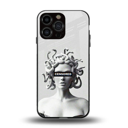 Censored back phone cover | glass case for iphone 15 pro max