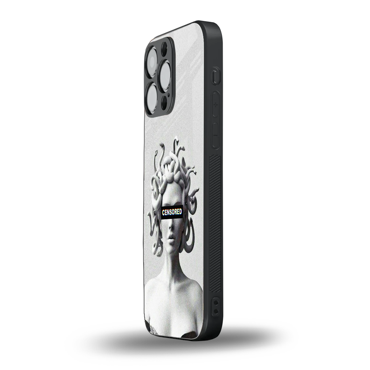 Censored iphone 15 pro max mobile cover | shockproof glass phone case