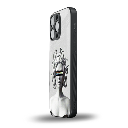 Censored iphone 15 pro max mobile cover | shockproof glass phone case