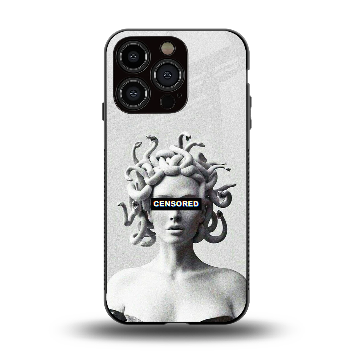 Censored back phone cover | glass case for iphone 15 pro