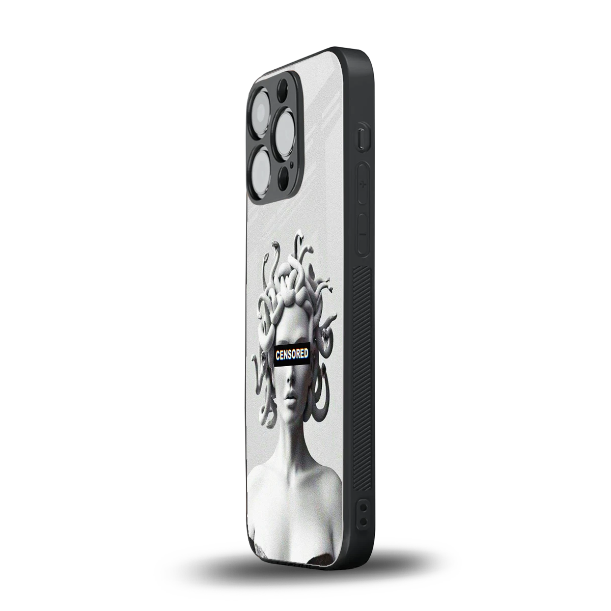 Censored iphone 15 pro mobile cover | shockproof glass phone case