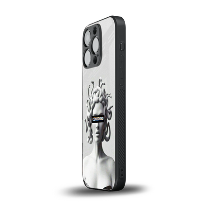 Censored iphone 15 pro mobile cover | shockproof glass phone case
