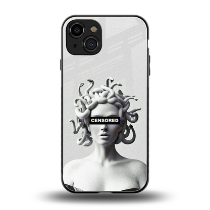 Censored back phone cover | glass case for iphone 15