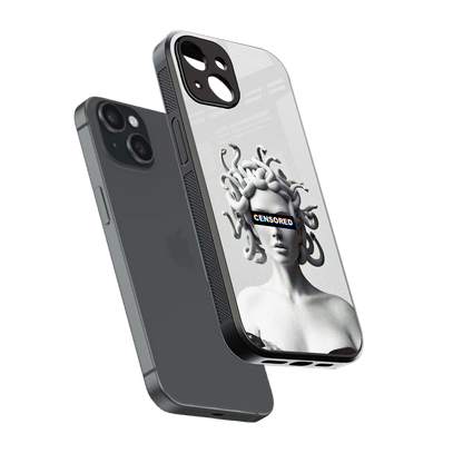 Censored sleek iphone 15 cover with tempered glass back and TPU edges