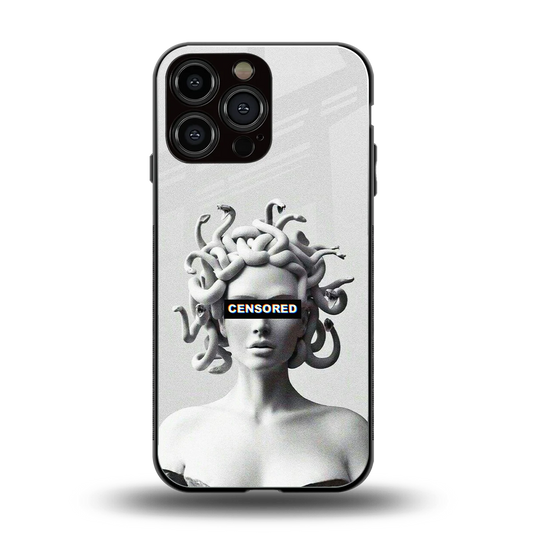 Censored back phone cover | glass case for iphone 16 pro max
