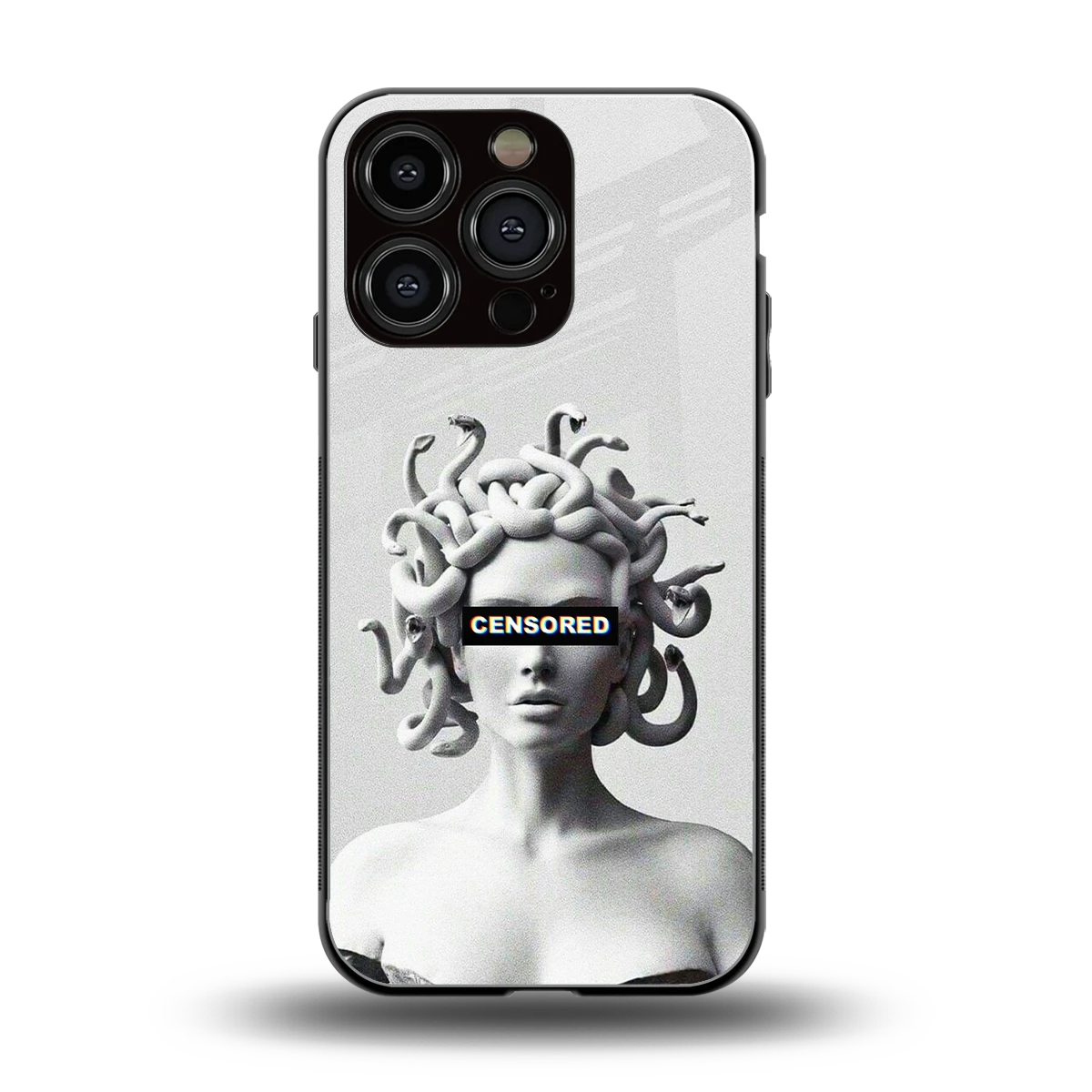 Censored back phone cover | glass case for iphone 16 pro