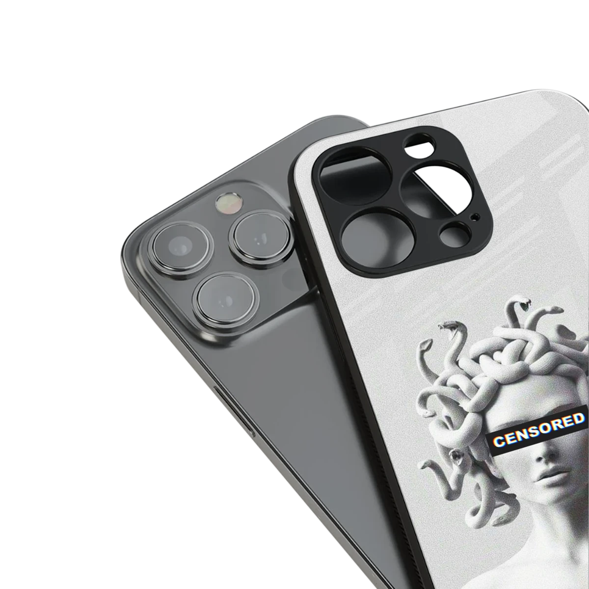 Censored stylish phone case for iphone 15 pro max | glossy glass and slim fit