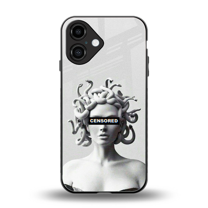 Censored back phone cover | glass case for iphone 16