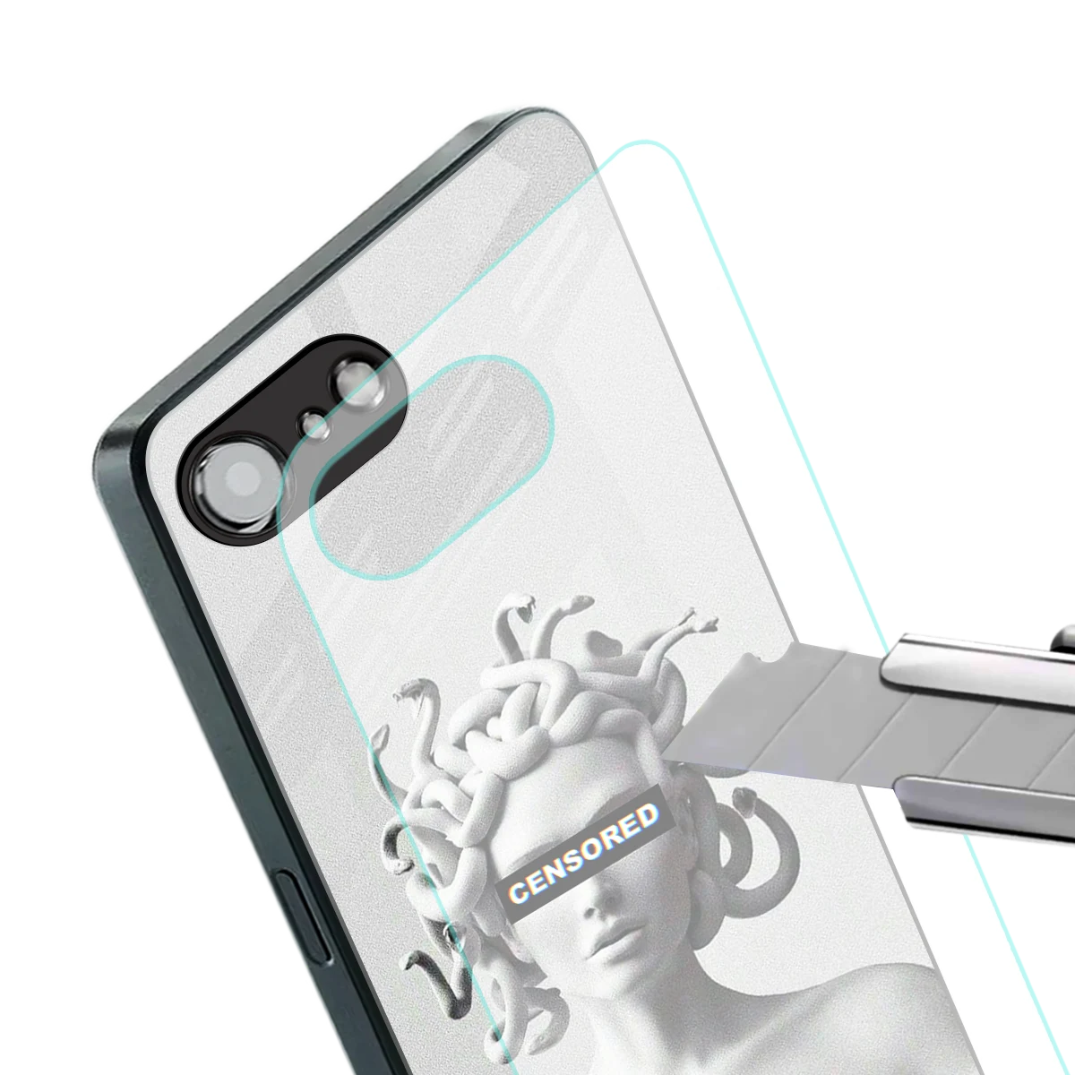 Censored stylish phone case for iphone 16e | glossy glass and slim fit