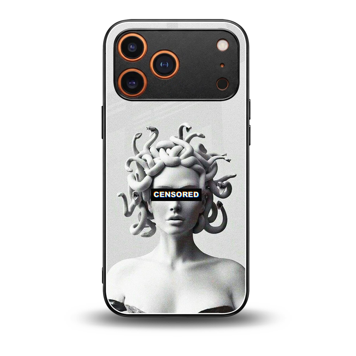 Censored back phone cover | glass case for iphone 17 pro