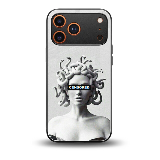 Censored back phone cover | glass case for iphone 17 pro max