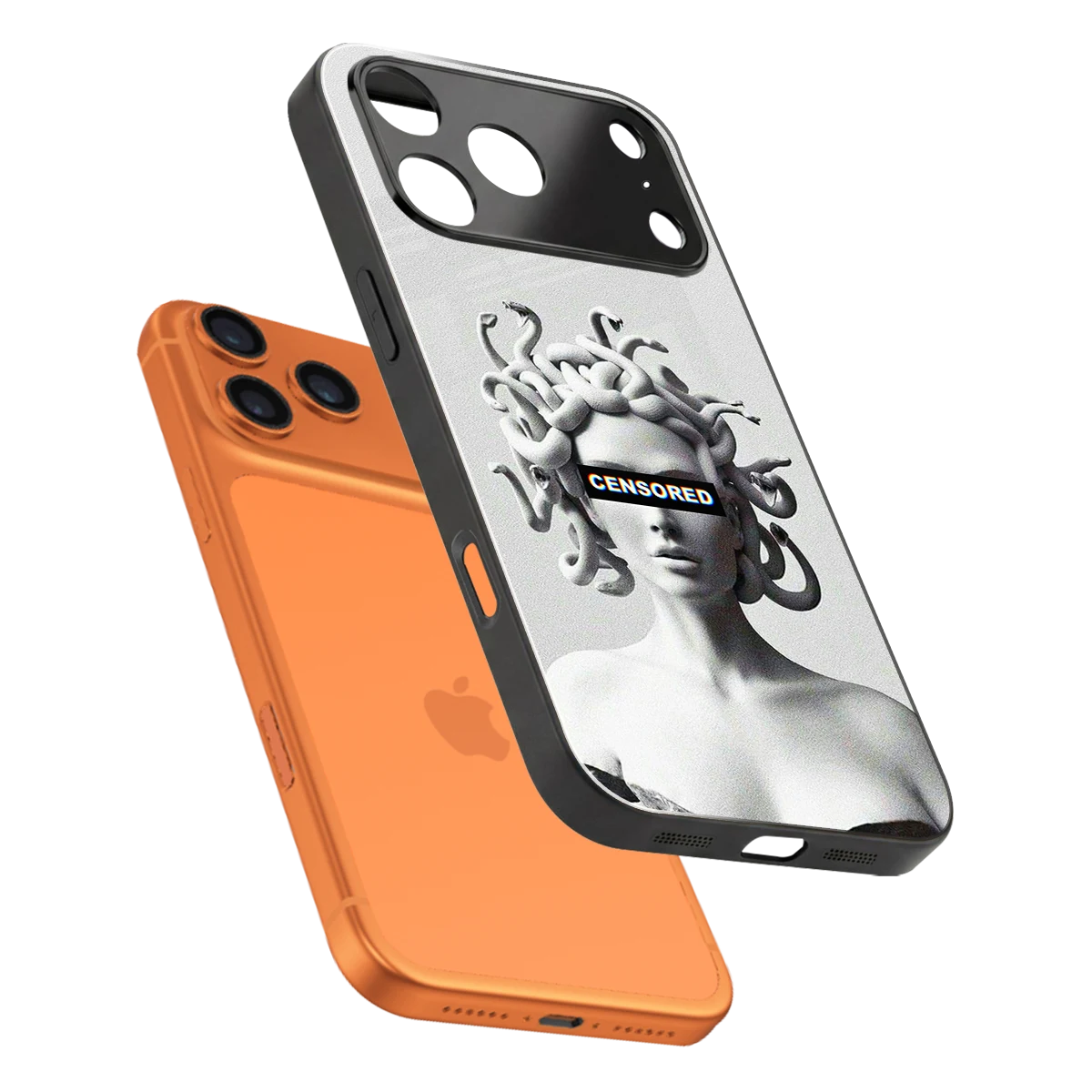 Censored sleek iphone 17 pro cover with tempered glass back and TPU edges