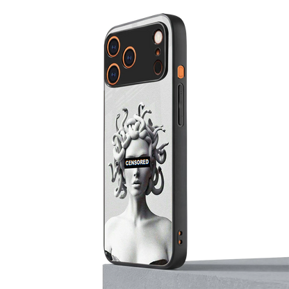 Censored iphone 17 pro mobile cover | shockproof glass phone case