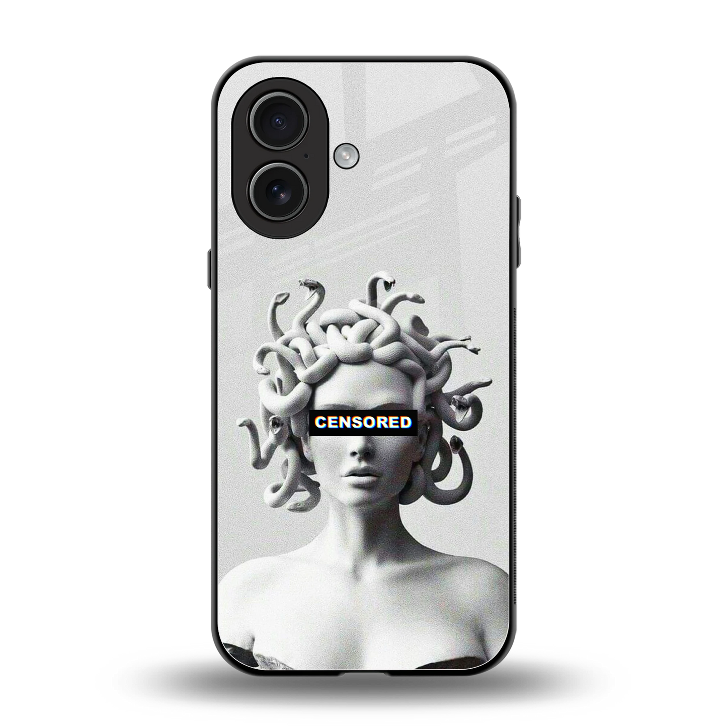 Censored back phone cover | glass case for iphone 17