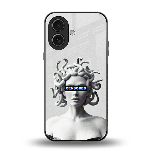Censored back phone cover | glass case for iphone 17