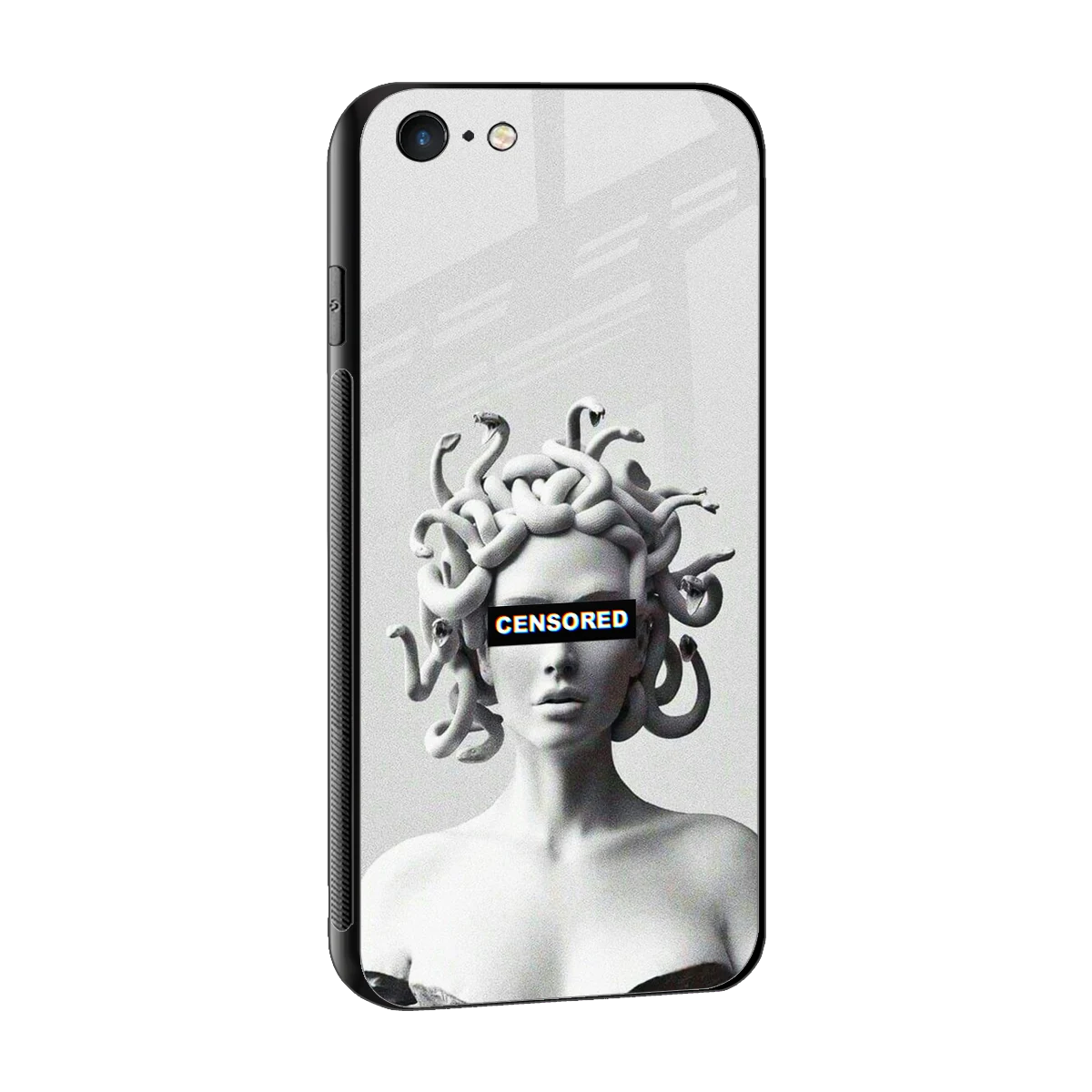 Censored sleek iphone 6 cover with tempered glass back and TPU edges