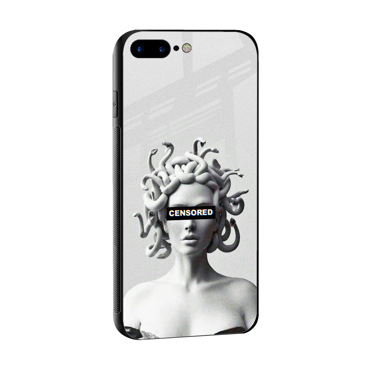 Censored sleek iphone 7 plus cover with tempered glass back and TPU edges