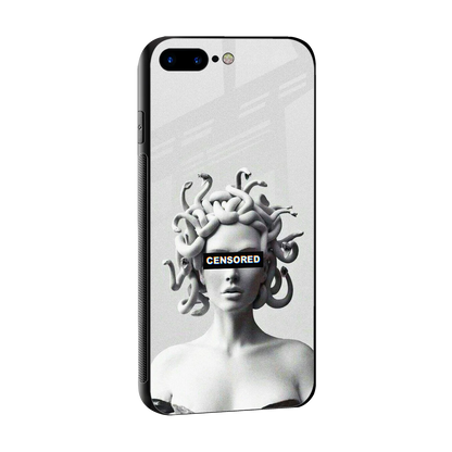 Censored sleek iphone 8 plus cover with tempered glass back and TPU edges