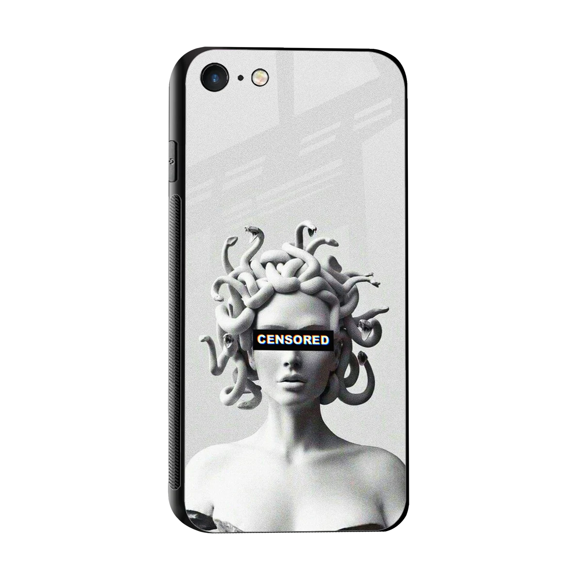 Censored sleek iphone 7 cover with tempered glass back and TPU edges