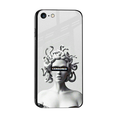 Censored sleek iphone 7 cover with tempered glass back and TPU edges