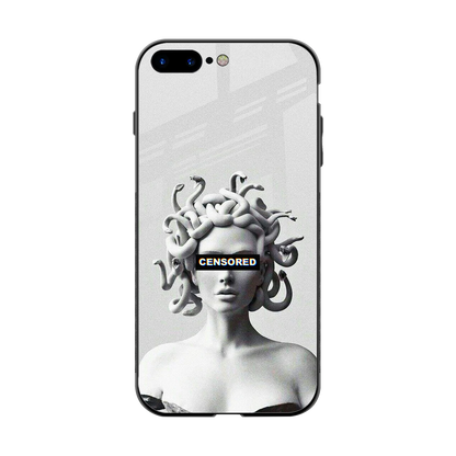 Censored back phone cover | glass case for iphone 7 plus