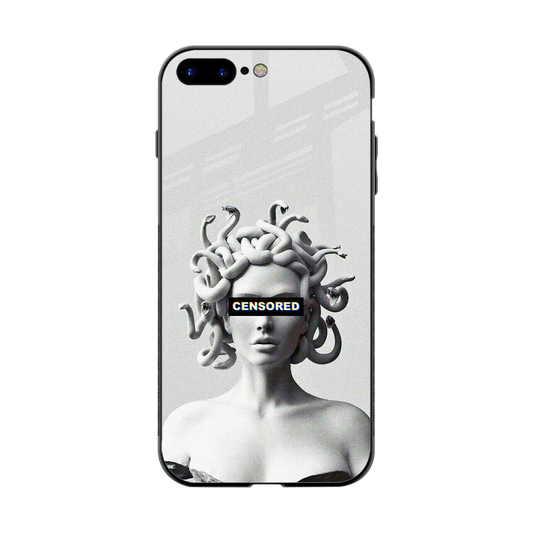 Censored back phone cover | glass case for iphone 8 plus