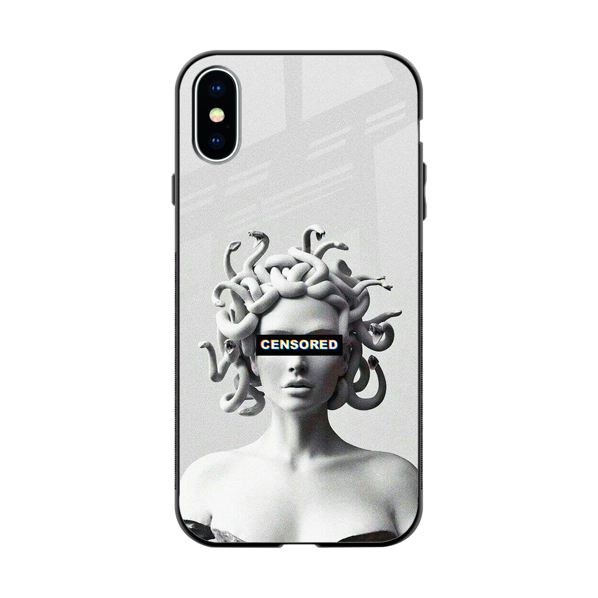 Censored back phone cover | glass case for iphone x