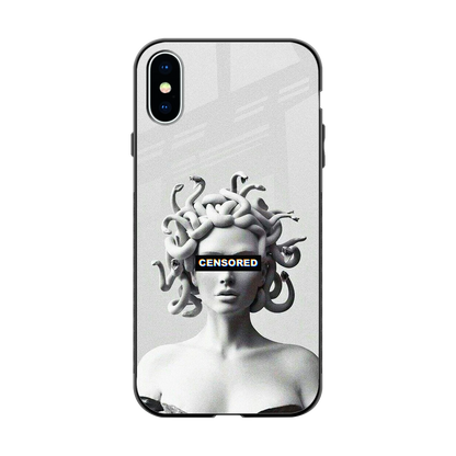 Censored back phone cover | glass case for iphone x