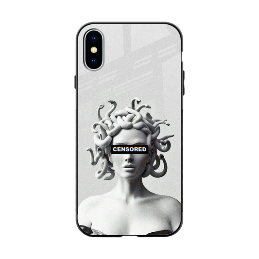Censored back phone cover | glass case for iphone xs