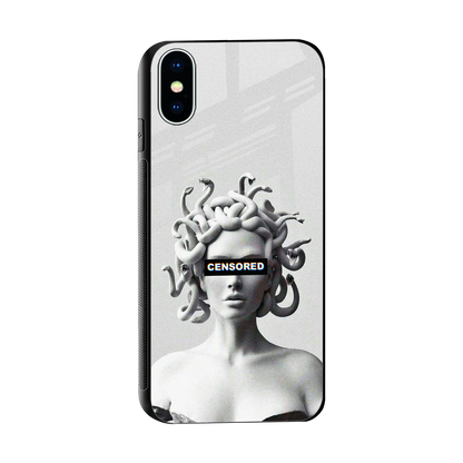 Censored sleek iphone x cover with tempered glass back and TPU edges