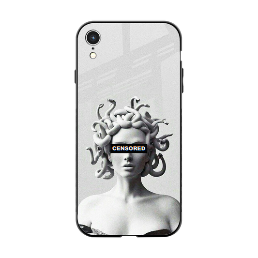 Censored back phone cover | glass case for iphone xr