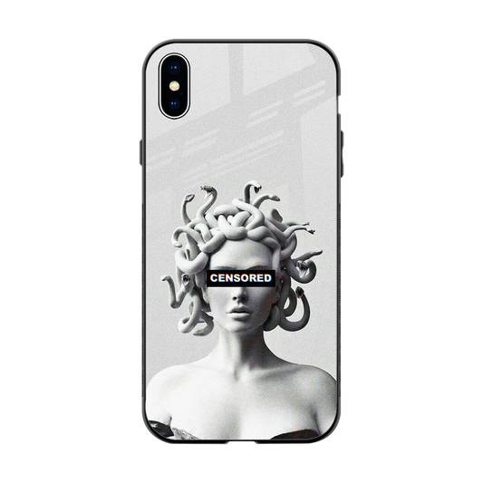 Censored back phone cover | glass case for iphone xs max
