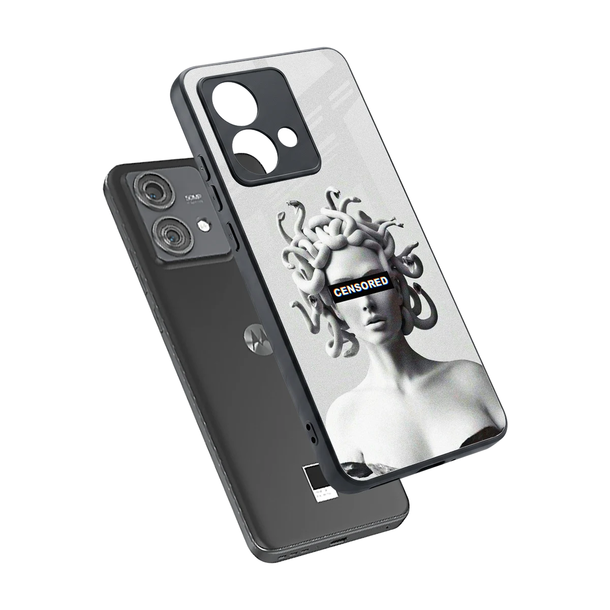 Censored sleek motorola edge 40 neo 5g cover with tempered glass back and TPU edges