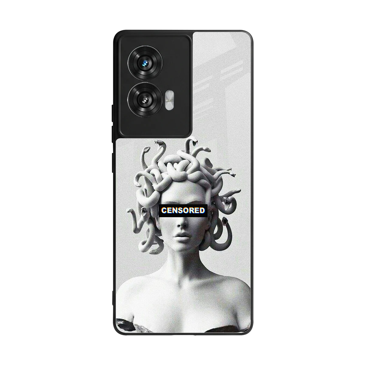 Censored back phone cover | glass case for motorola edge 50 fusion