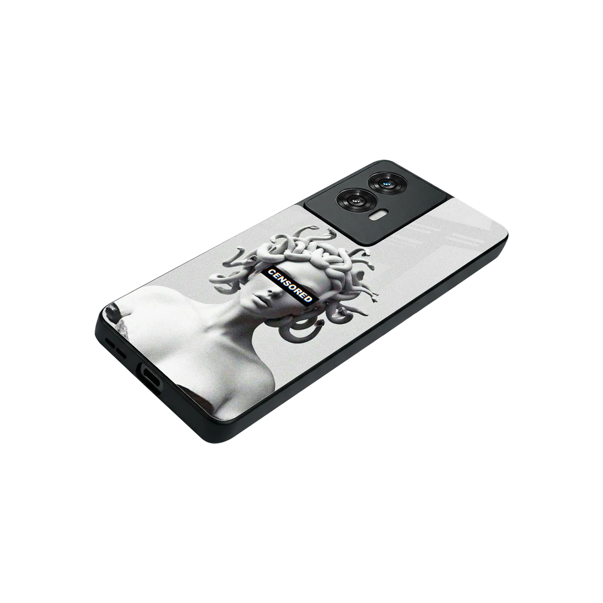 Censored stylish phone case for motorola edge 50 fusion | glossy glass and slim fit